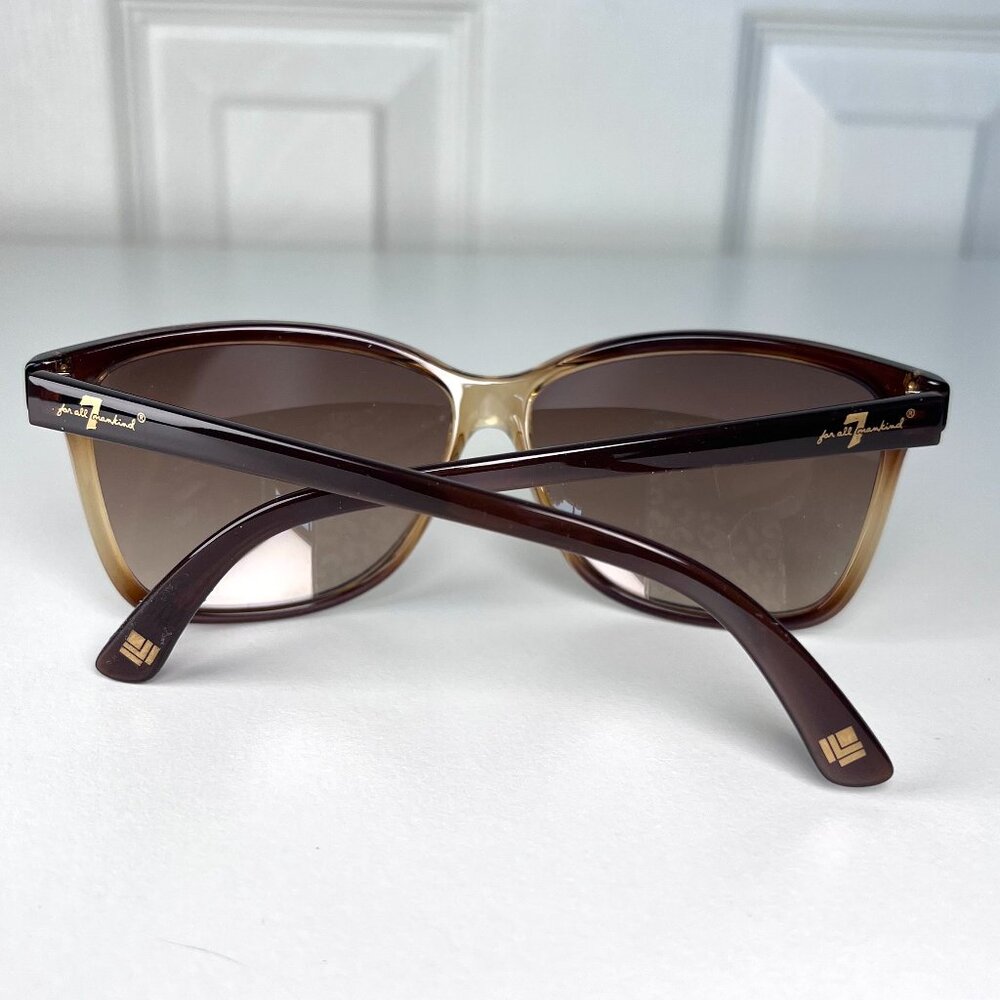7 For All Mankind Brown Sunglasses 60mm Lens Y2K - Picture 3 of 6